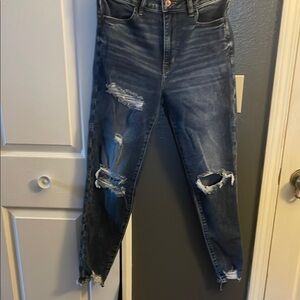 Distressed Blue Jeans